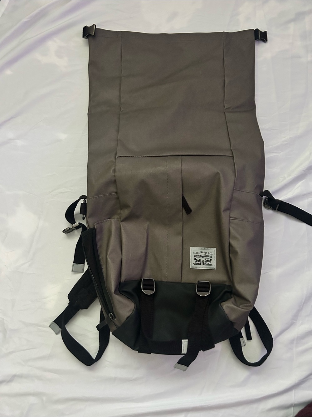 Levi's Taupe Roll-Top Men's Backpack with Black Base